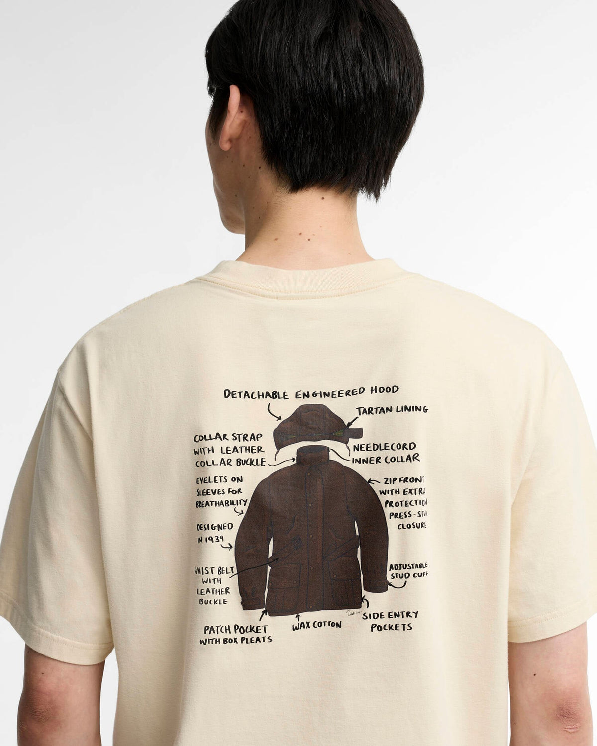 Barbour Ursula Os Fit Graphic T-Shirt - Fog
