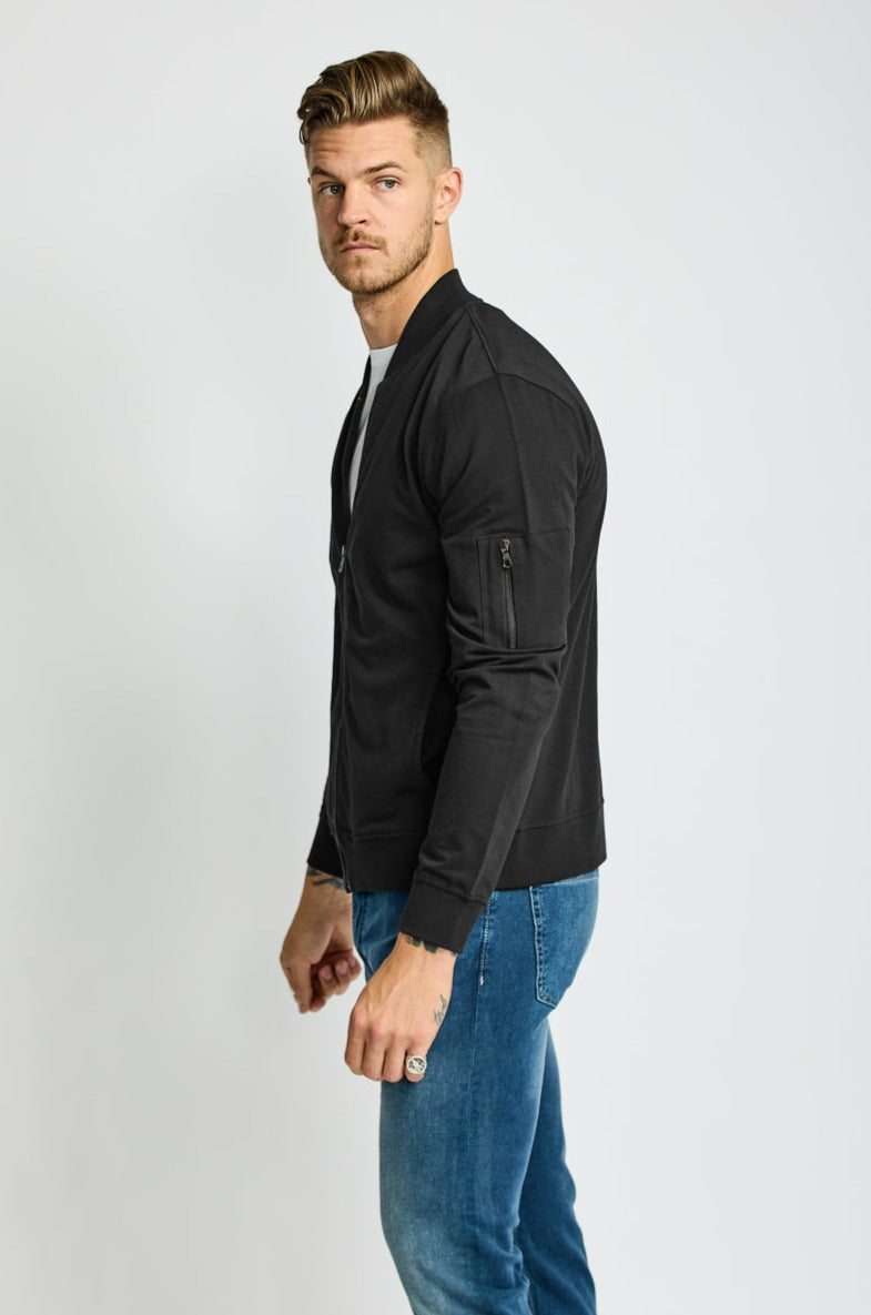 Easy Mondays Light Weight Terry Bomber Jacket Black