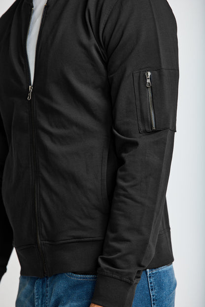 Easy Mondays Light Weight Terry Bomber Jacket Black