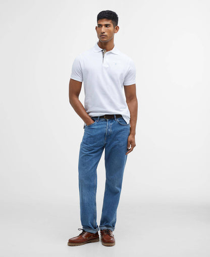 Barbour Tartan Pique Polo Shirt White/Dress