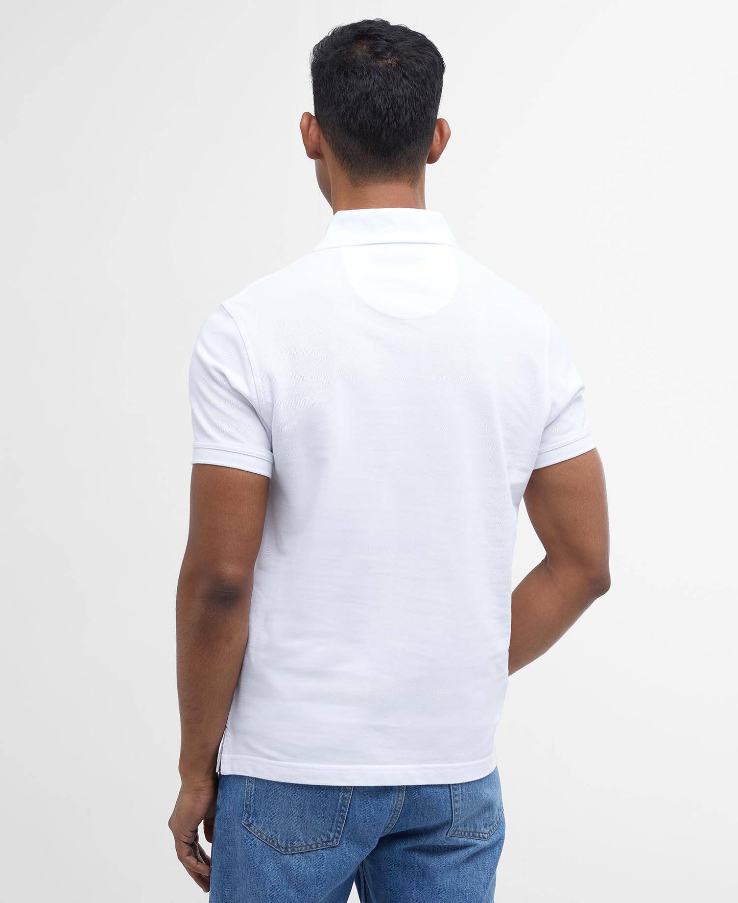 Barbour Tartan Pique Polo Shirt White/Dress