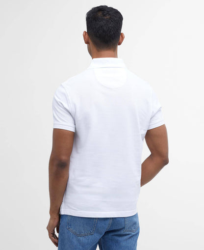 Barbour Tartan Pique Polo Shirt White/Dress