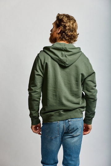 Easy Mondays Slub Cotton Zip Hoodie Thyme