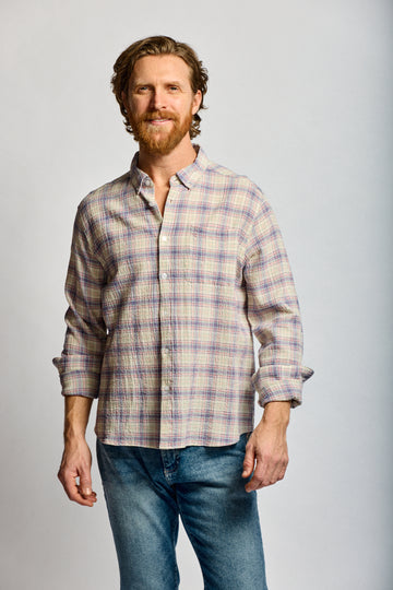 Easy Mondays Crinkle Button Down - Carousel