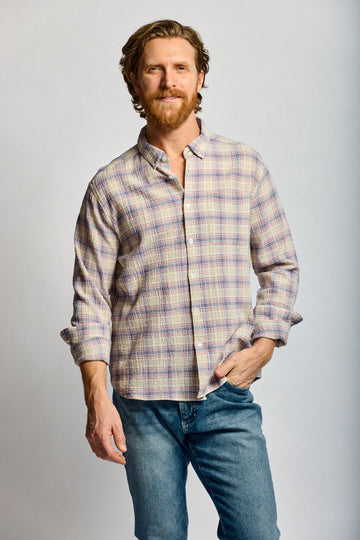 Easy Mondays Crinkle Button Down - Carousel