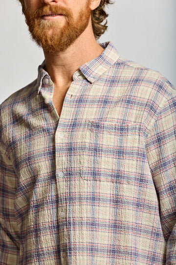 Easy Mondays Crinkle Button Down - Carousel