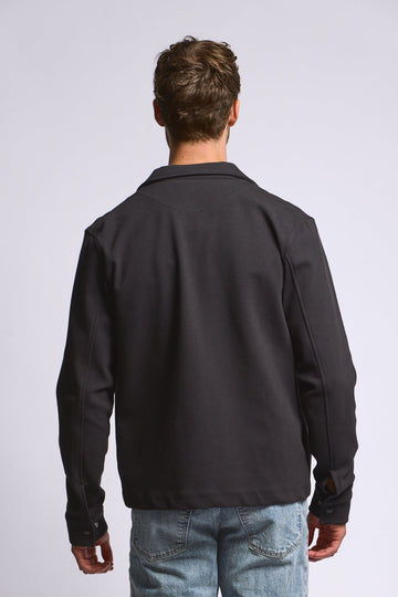 Easy Mondays Diagonal Zip Up Jacket - Blk