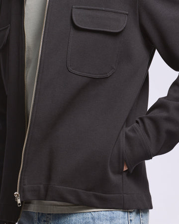 Easy Mondays Diagonal Zip Up Jacket - Blk