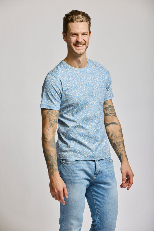 Easy Mondays Printed Crew Neck Blue Floral