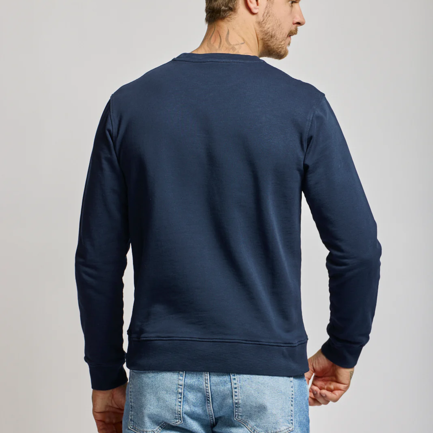 Easy Mondays Slub Cotton Crew Sweatshirt Navy