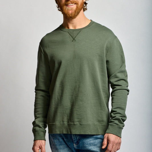 Easy Mondays Slub Cotton Crew Sweatshirt Thyme