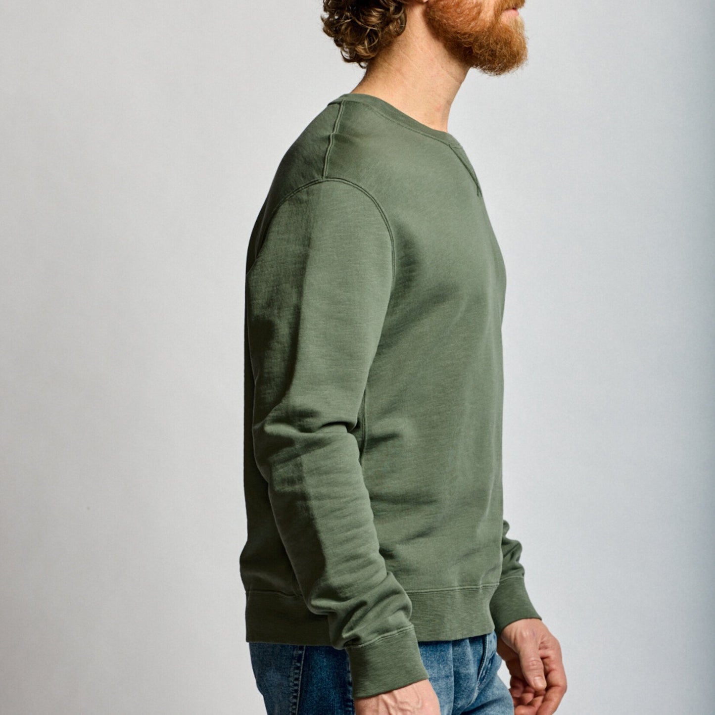 Easy Mondays Slub Cotton Crew Sweatshirt Thyme