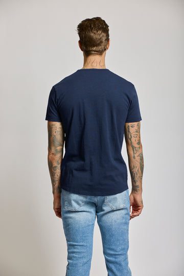 Easy Mondays Slub Cotton Pocket Crew Navy