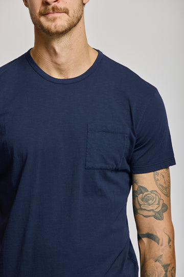 Easy Mondays Slub Cotton Pocket Crew Navy