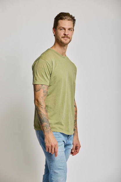 Easy Mondays Slub Cotton Pocket Crew Sage
