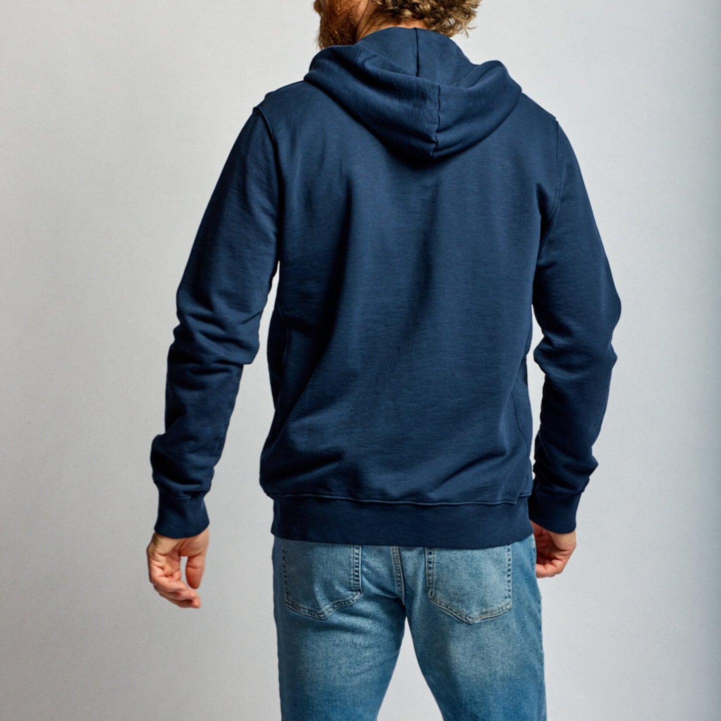 Easy Mondays Slub Cotton Zip Hoodie Navy