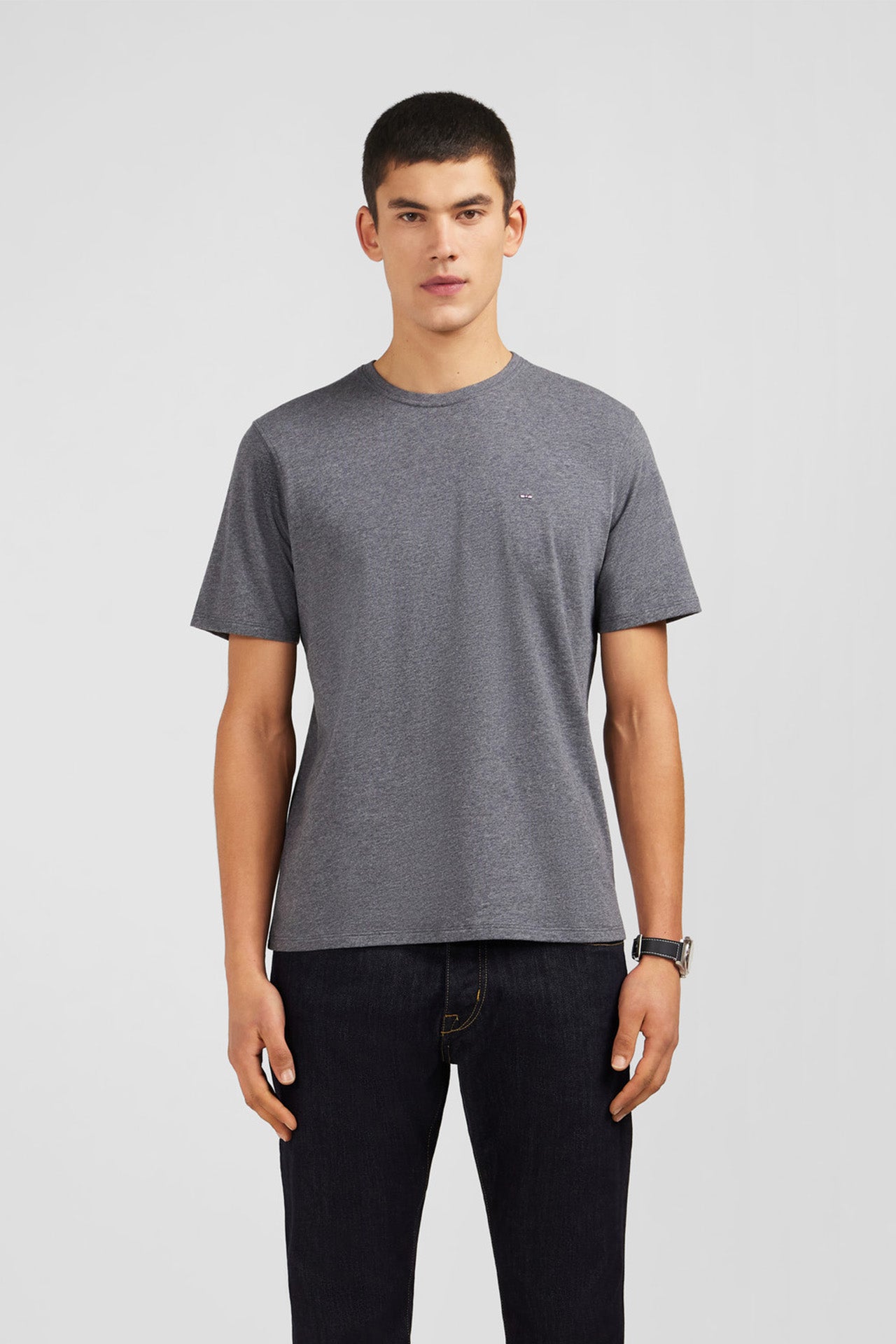 Eden Park Light Pima Cotton Crew Heather Grey