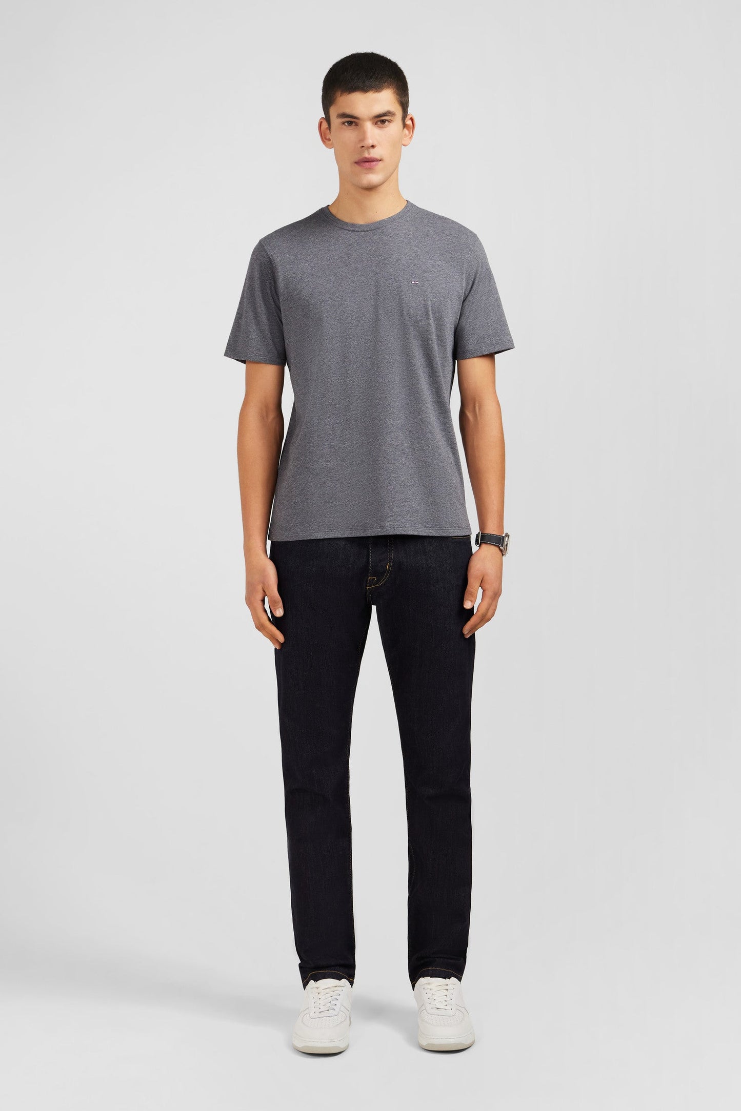 Eden Park Light Pima Cotton Crew Heather Grey