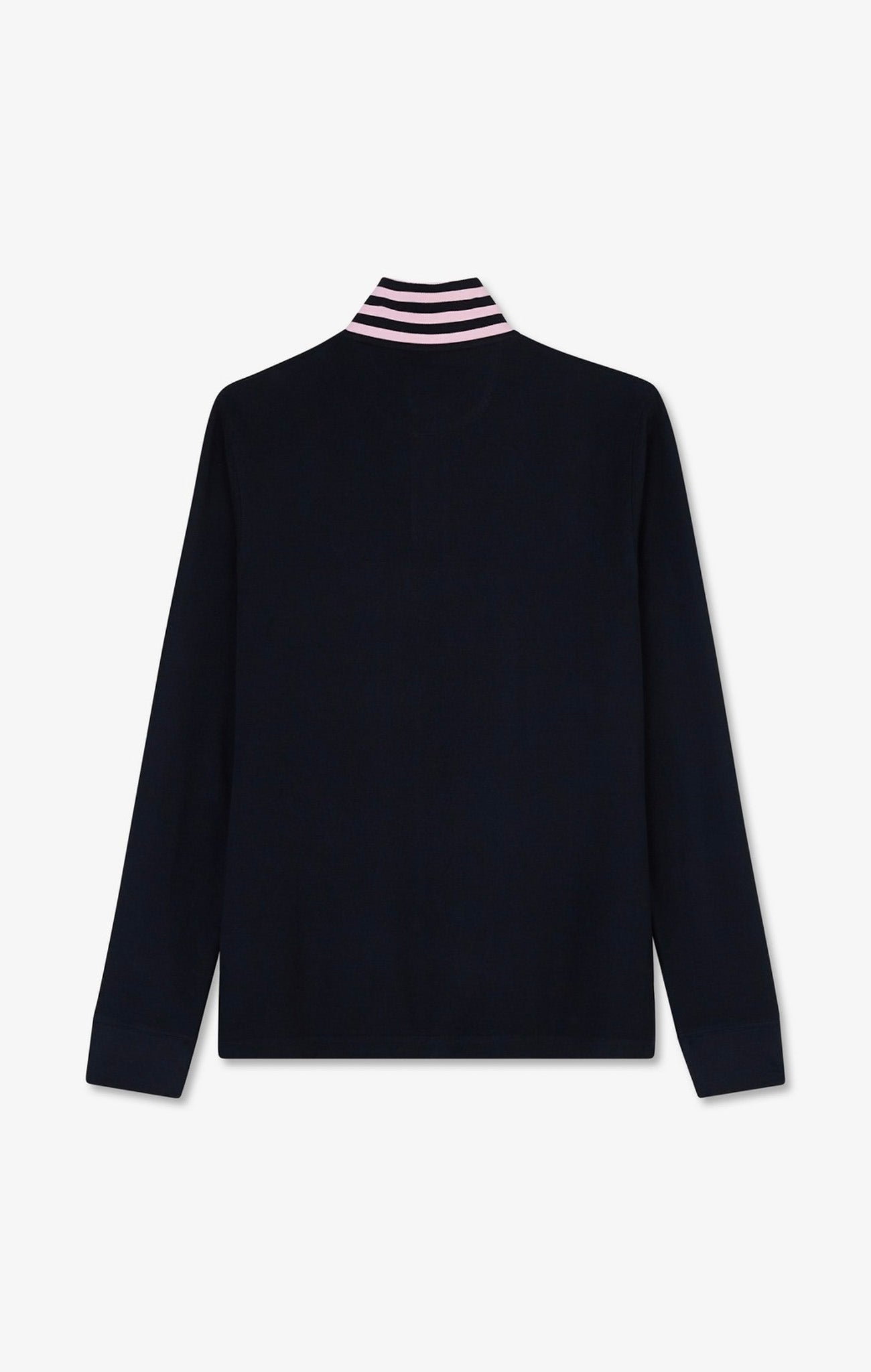 Eden Park Long Sleeve Pima Cotton Polo Contrasting Accents Navy