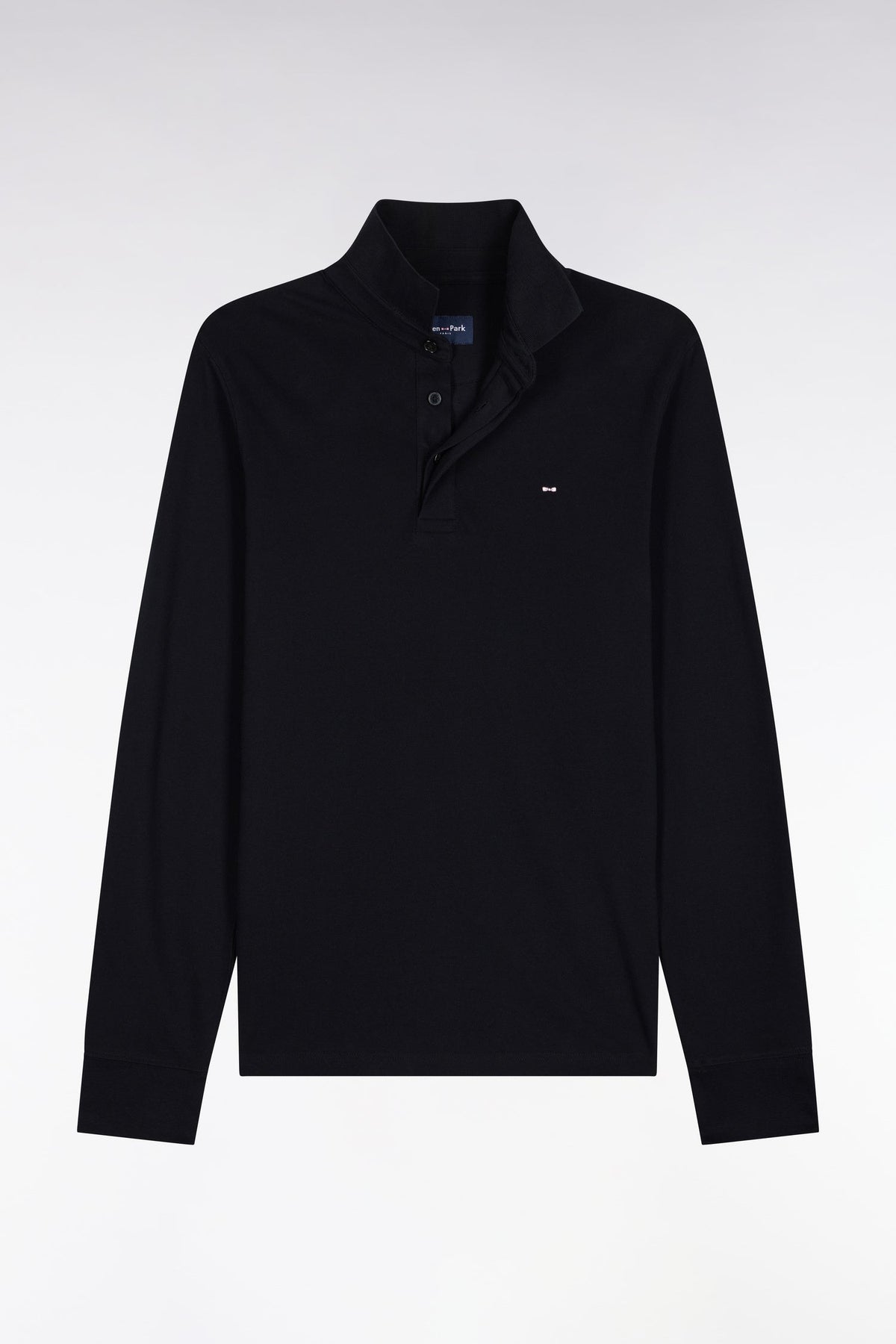 Eden Park Ls Polo Shirt Game Plan - Black