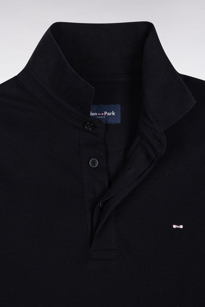 Eden Park Ls Polo Shirt Game Plan - Black
