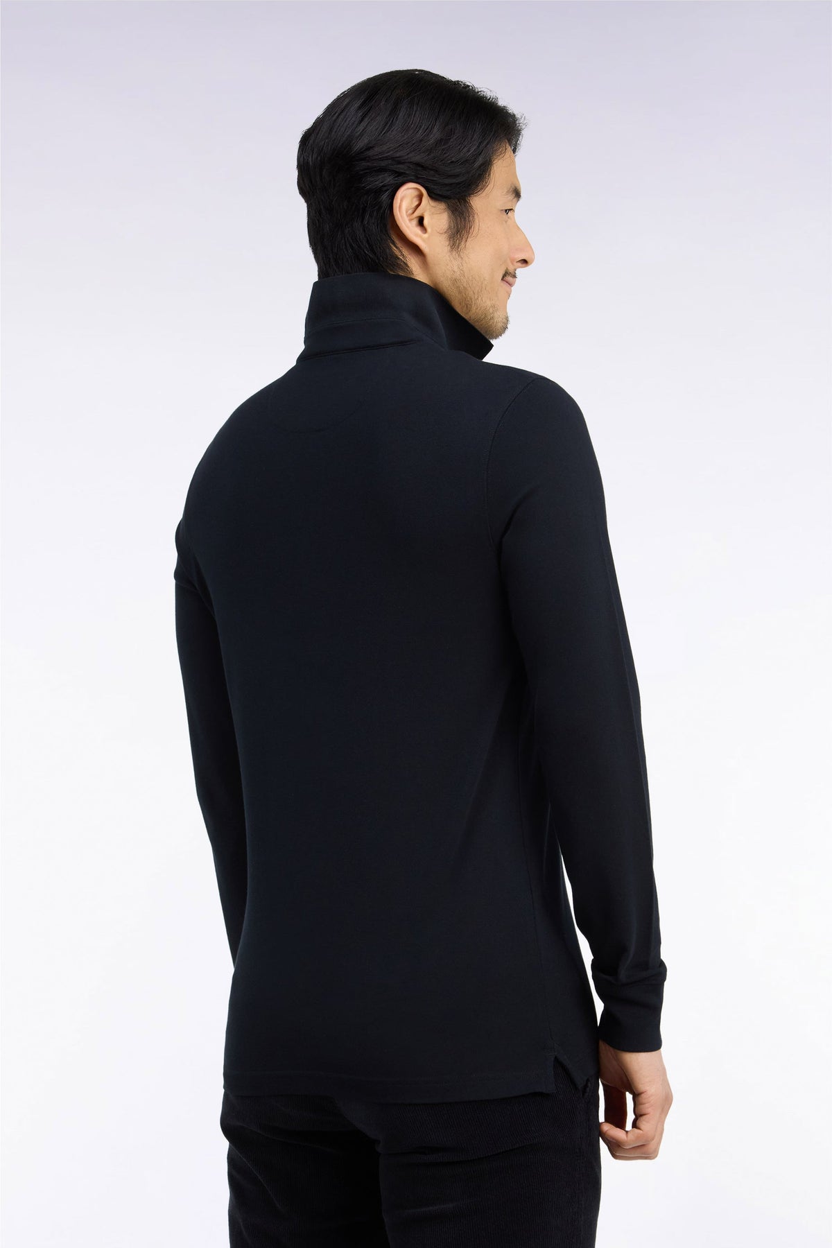 Eden Park Ls Polo Shirt Game Plan - Black