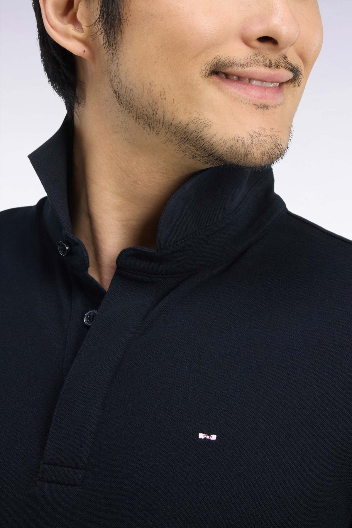 Eden Park Ls Polo Shirt Game Plan - Black