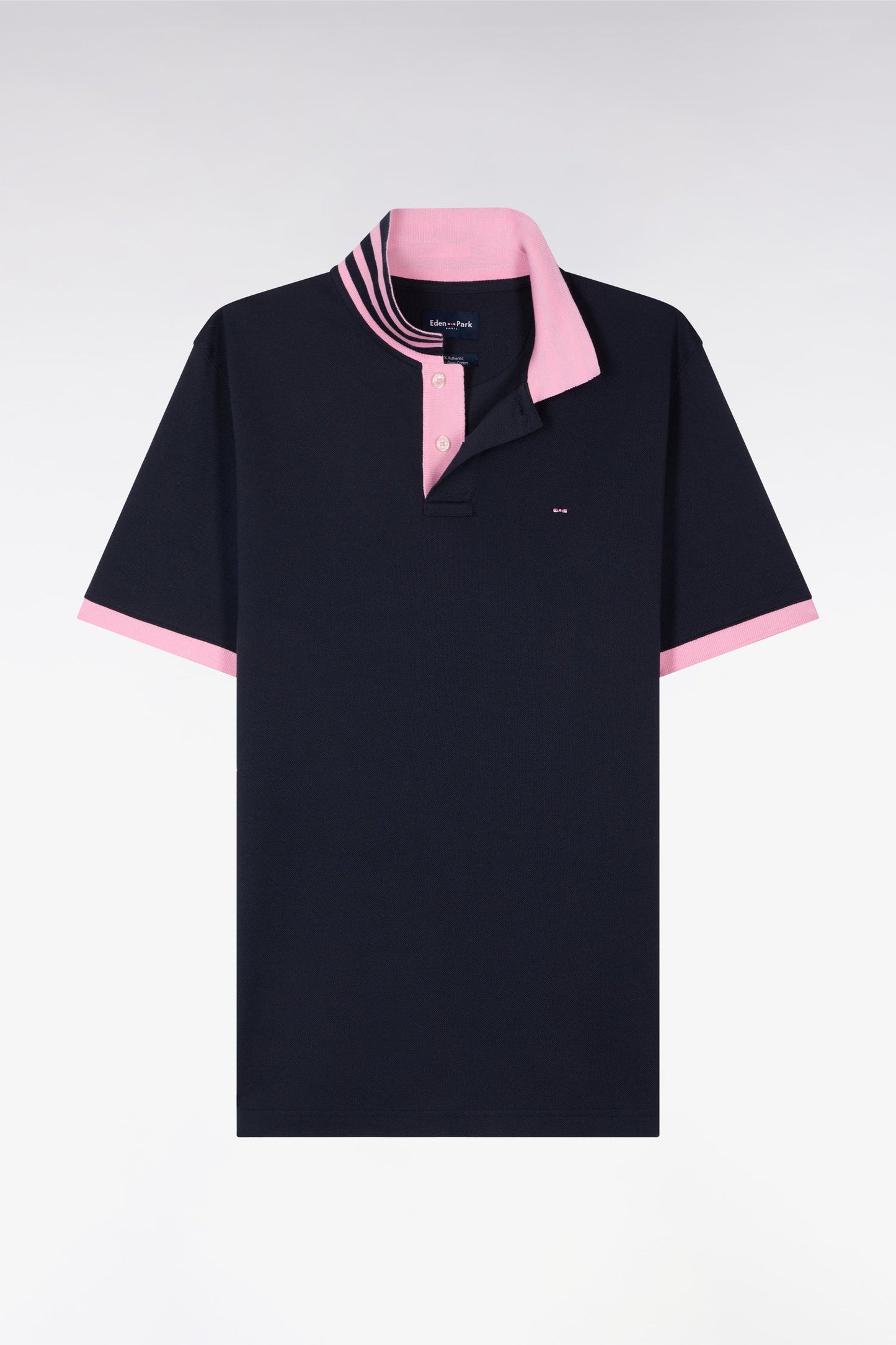 Eden Park Pima Cotton Polo Contrasting Accents Navy