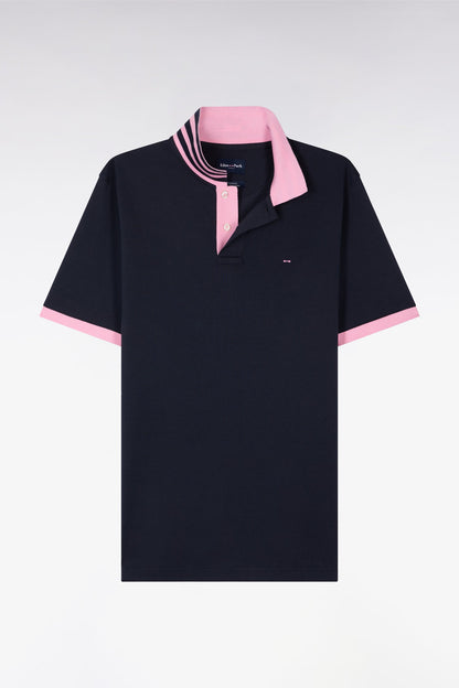 Eden Park Pima Cotton Polo Contrasting Accents Navy
