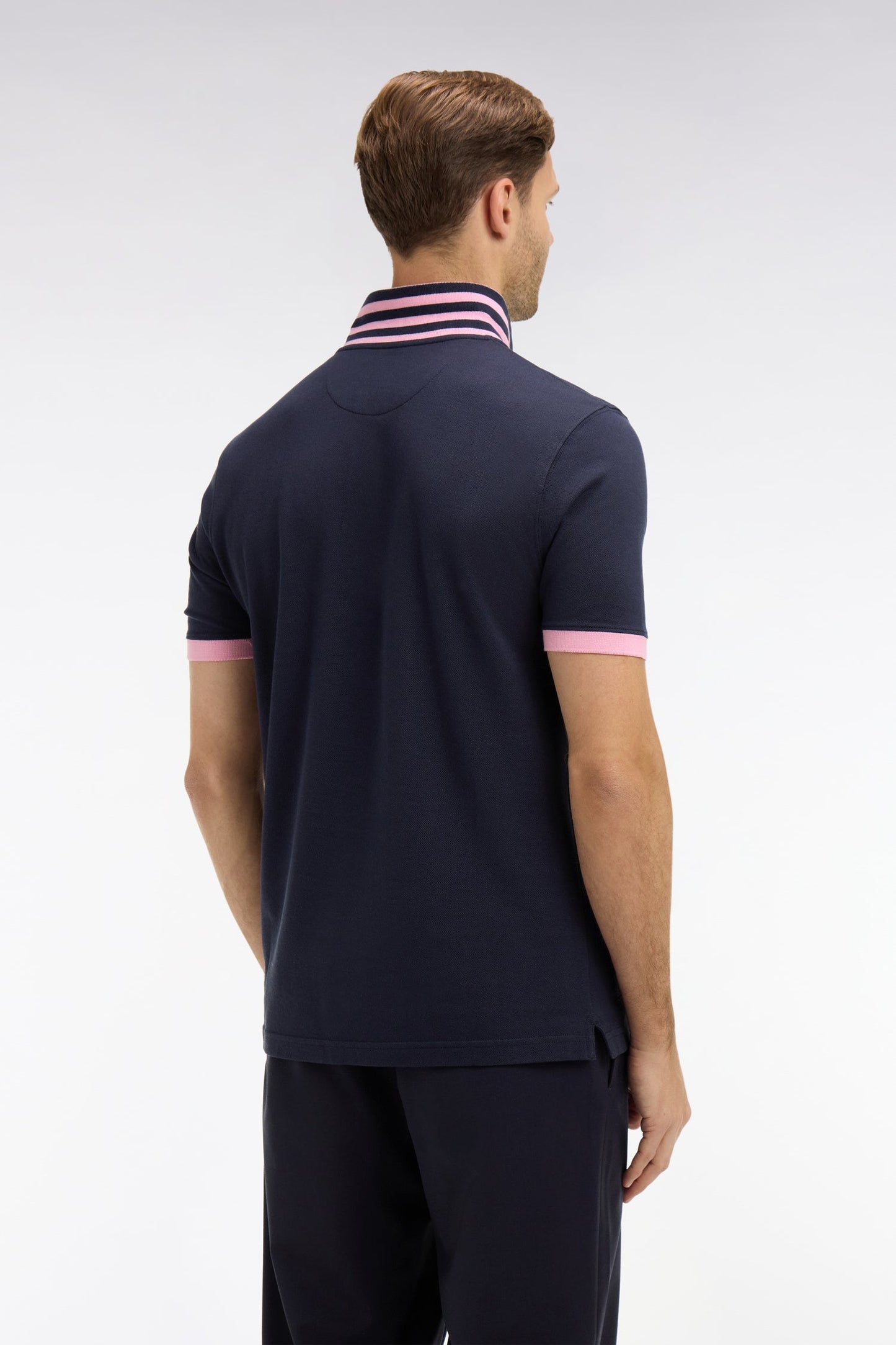 Eden Park Pima Cotton Polo Contrasting Accents Navy