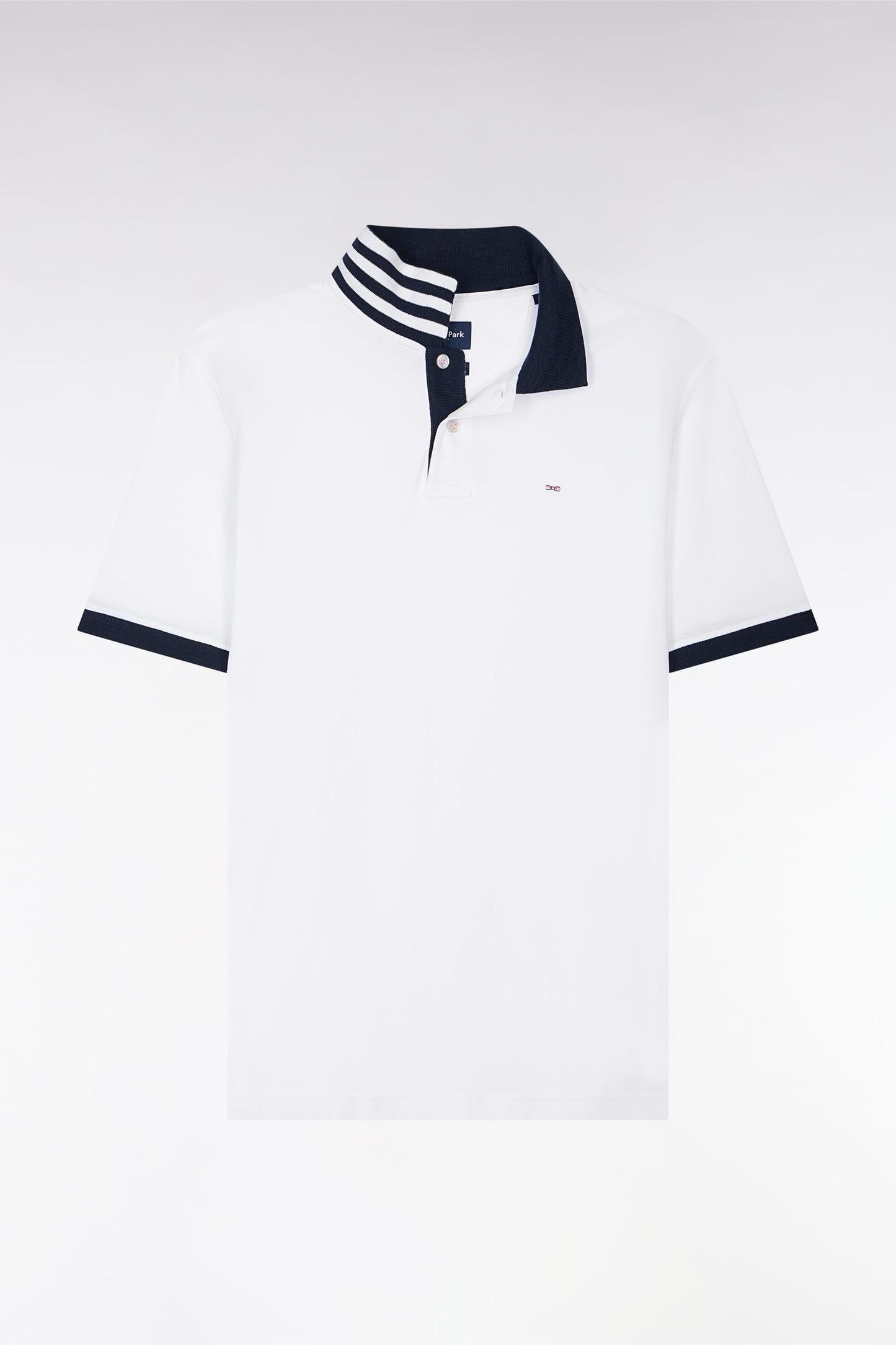 Eden Park Pima Cotton Polo Contrasting Accents White