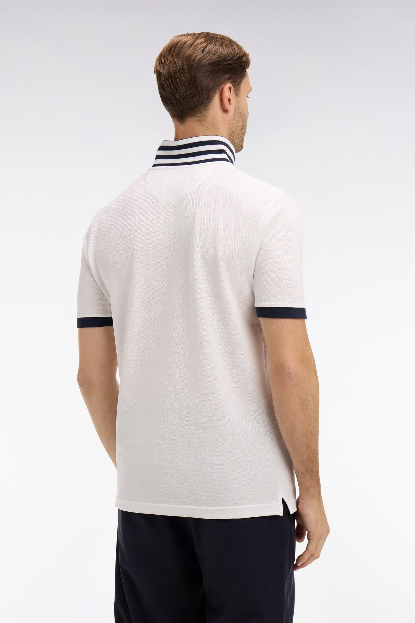 Eden Park Pima Cotton Polo Contrasting Accents White