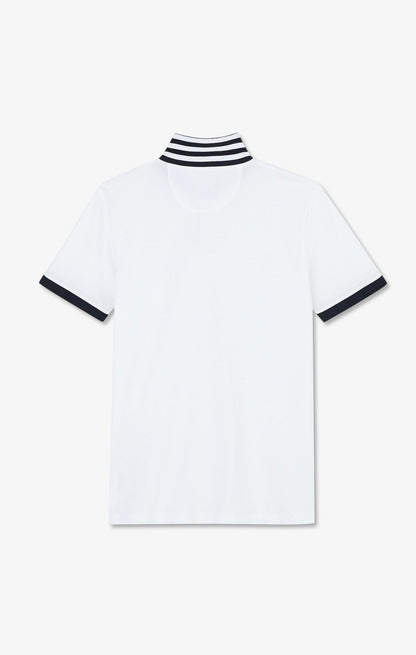Eden Park Pima Cotton Polo Contrasting Accents White
