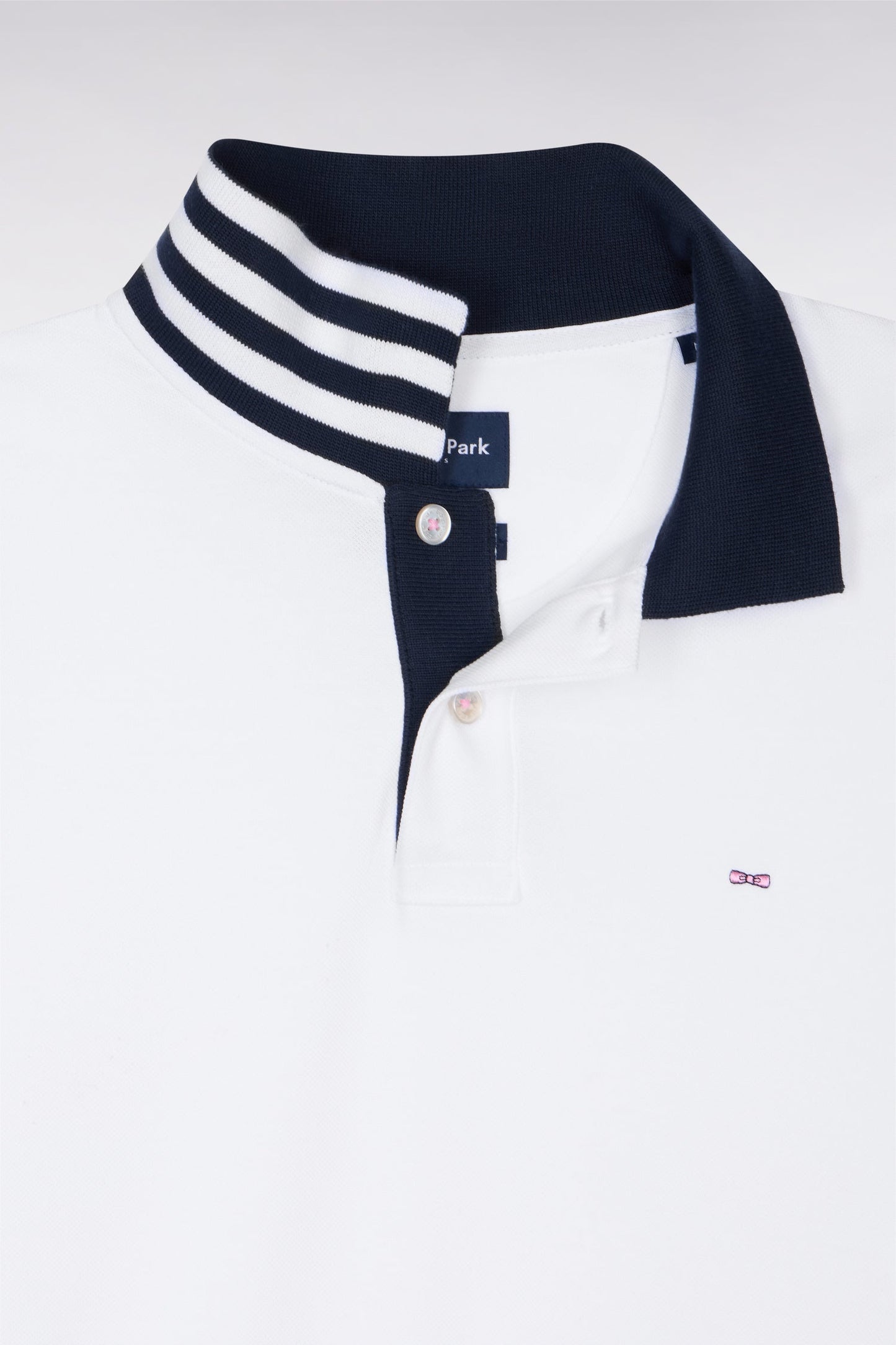 Eden Park Pima Cotton Polo Contrasting Accents White