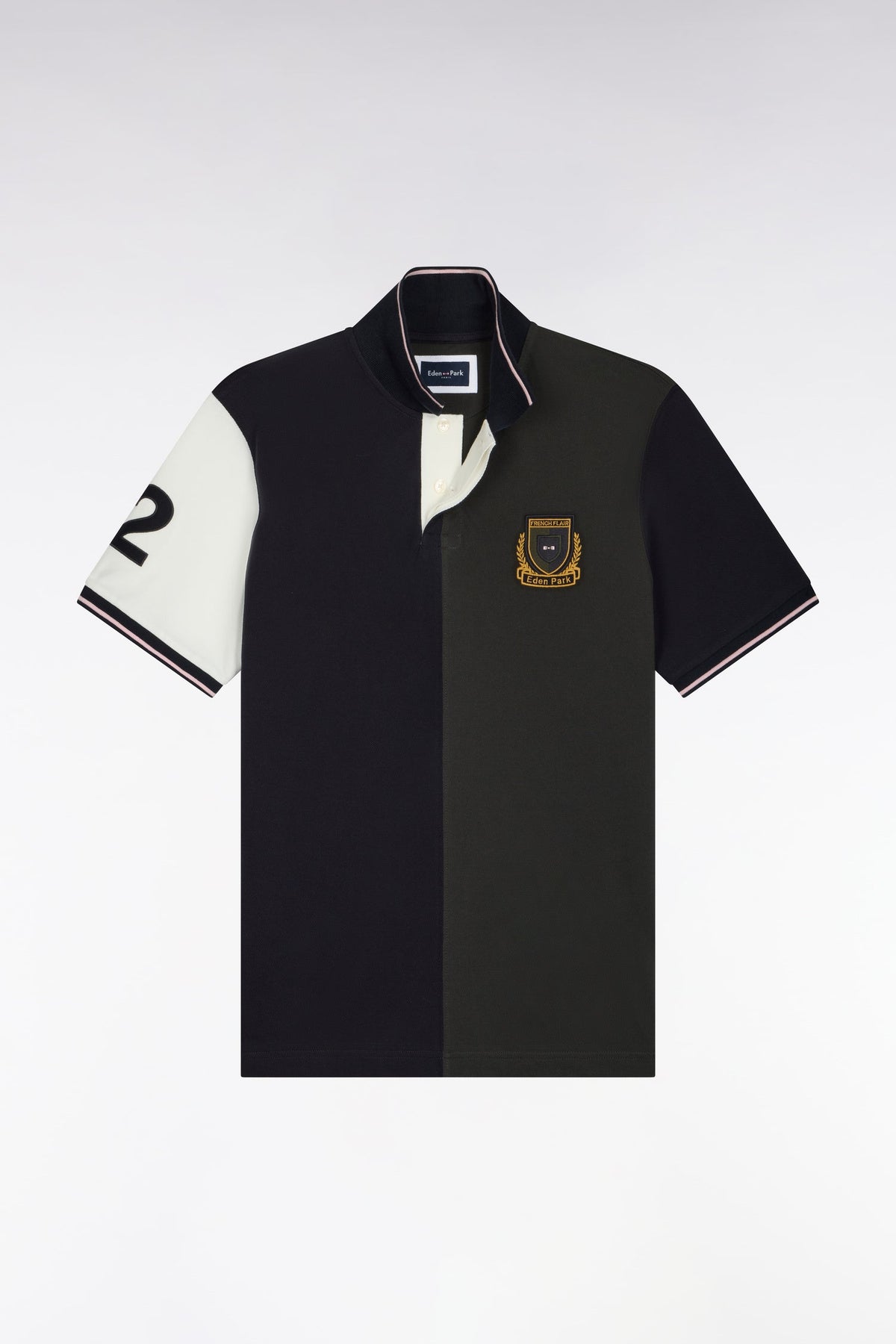 Eden Park Ss Polo Shirt Transversal Bar Crest - Pirate