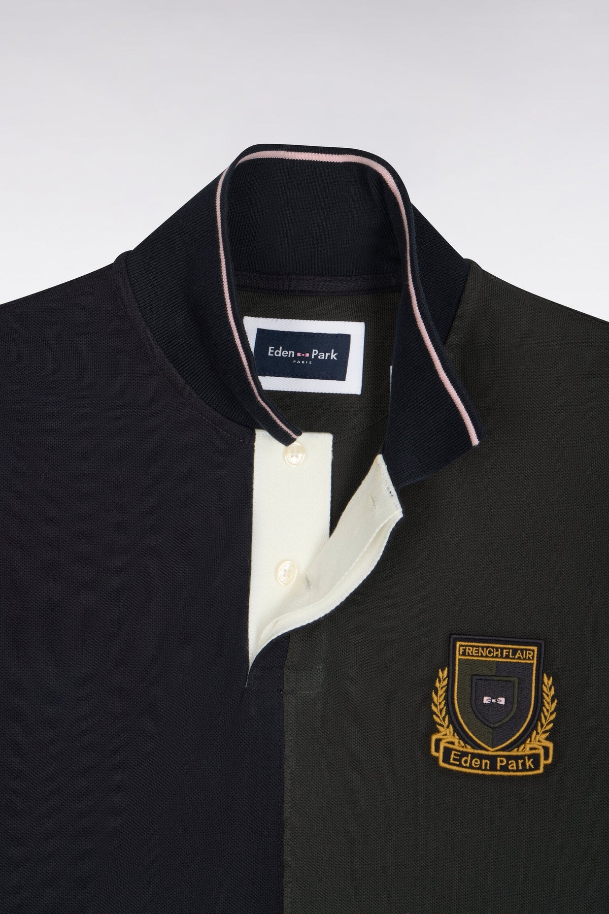 Eden Park Ss Polo Shirt Transversal Bar Crest - Pirate