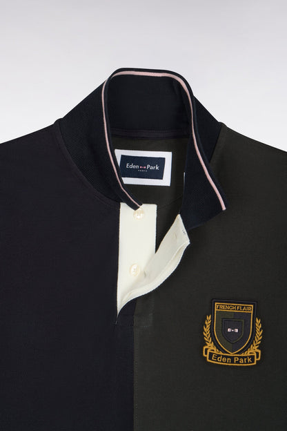 Eden Park Ss Polo Shirt Transversal Bar Crest - Pirate