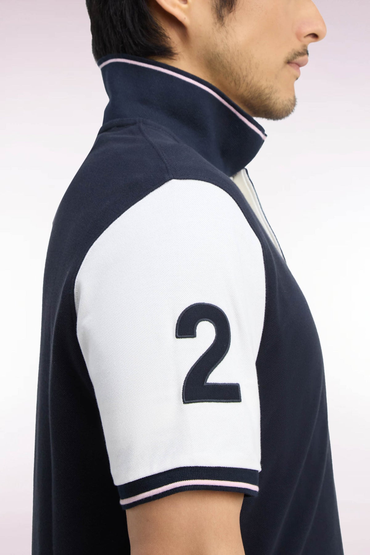 Eden Park Ss Polo Shirt Transversal Bar Crest - Pirate