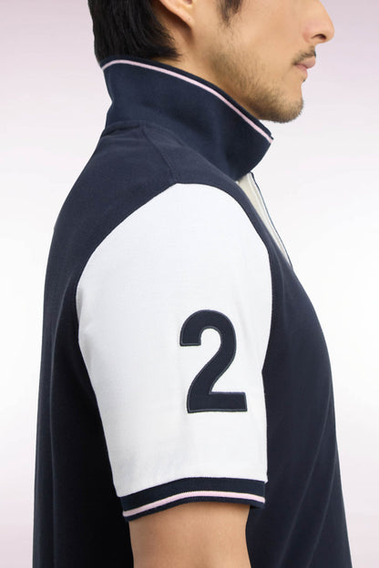 Eden Park Ss Polo Shirt Transversal Bar Crest - Pirate