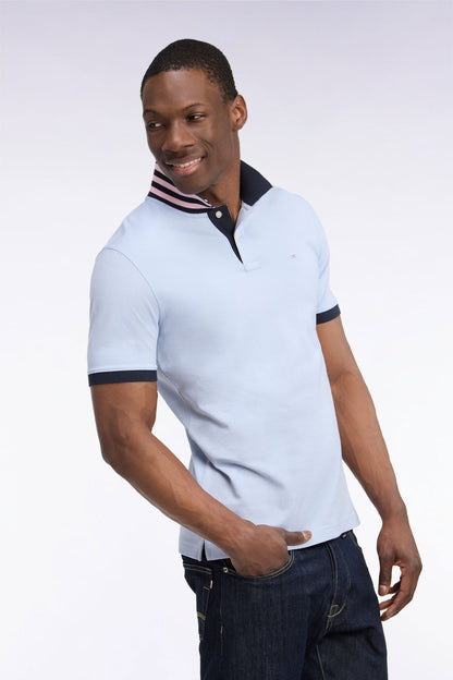 Eden Park Ss Polo Striped Undercollar Blue