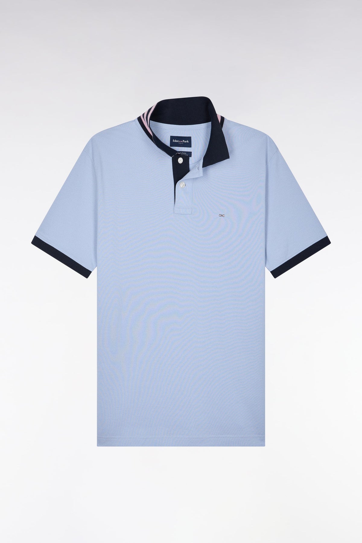 Eden Park Ss Polo Striped Undercollar Blue
