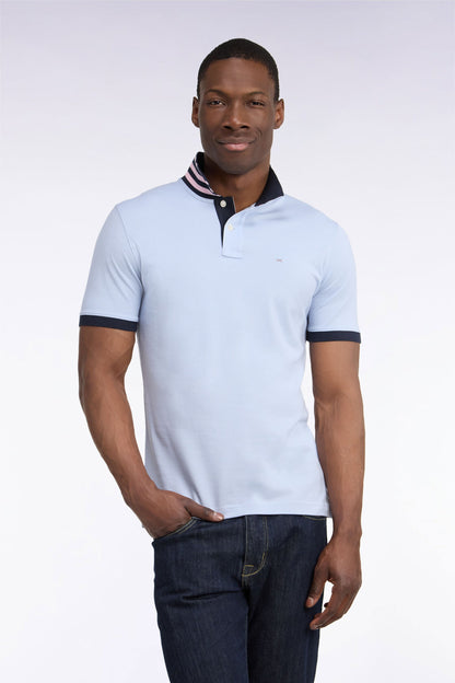 Eden Park Ss Polo Striped Undercollar Blue