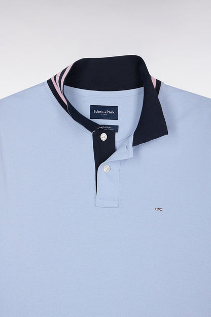 Eden Park Ss Polo Striped Undercollar Blue