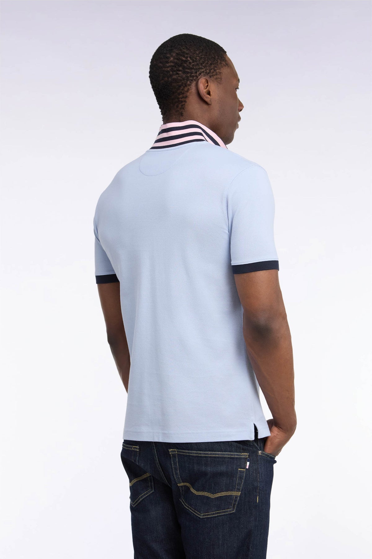Eden Park Ss Polo Striped Undercollar Blue