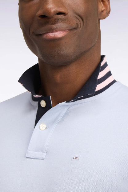 Eden Park Ss Polo Striped Undercollar Blue