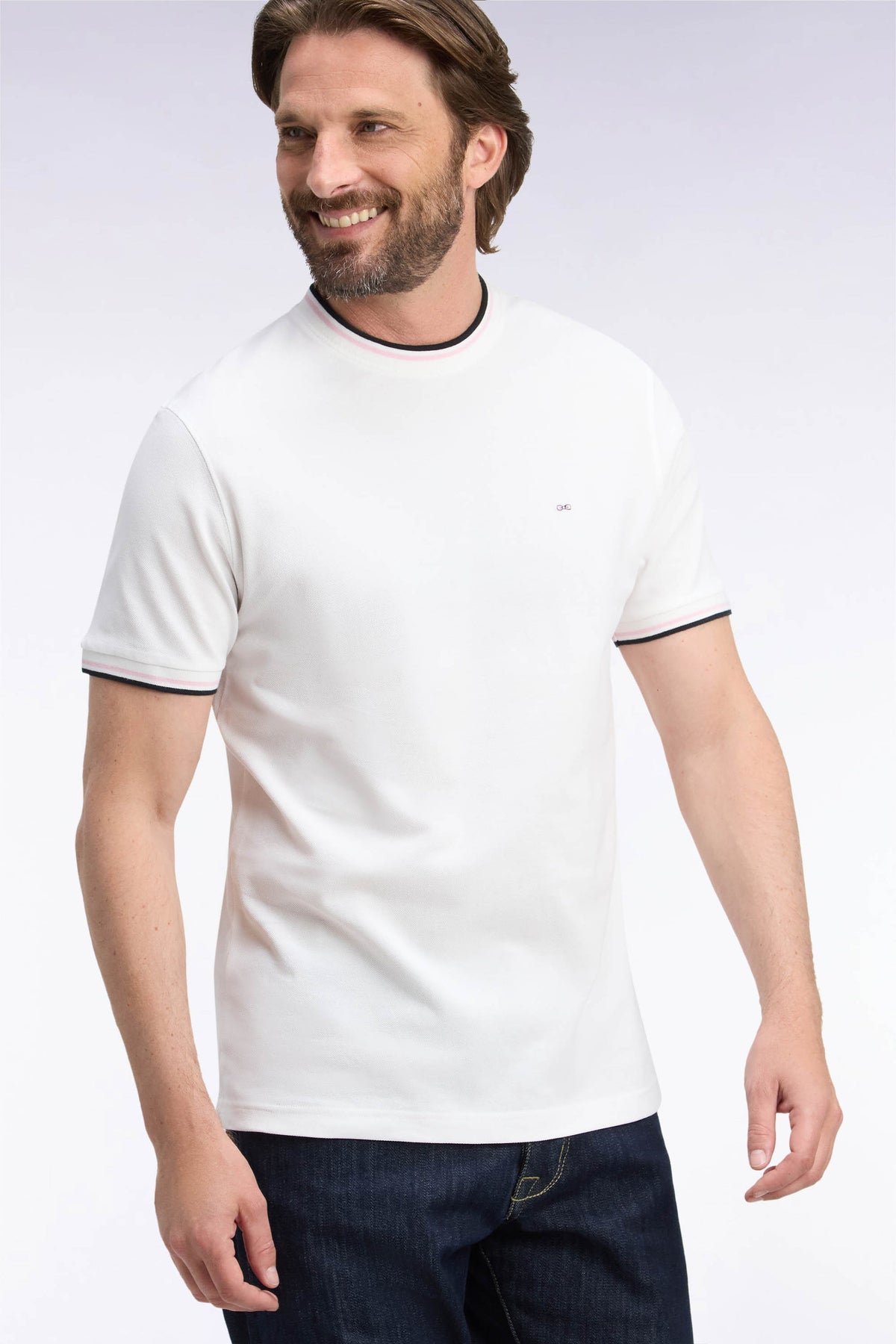Eden Park Ss T-Shirt Offset - Cream