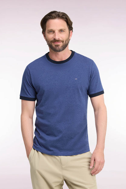 Eden Park Ss T-Shirt Rackham The Pink - Dark Blue Marl