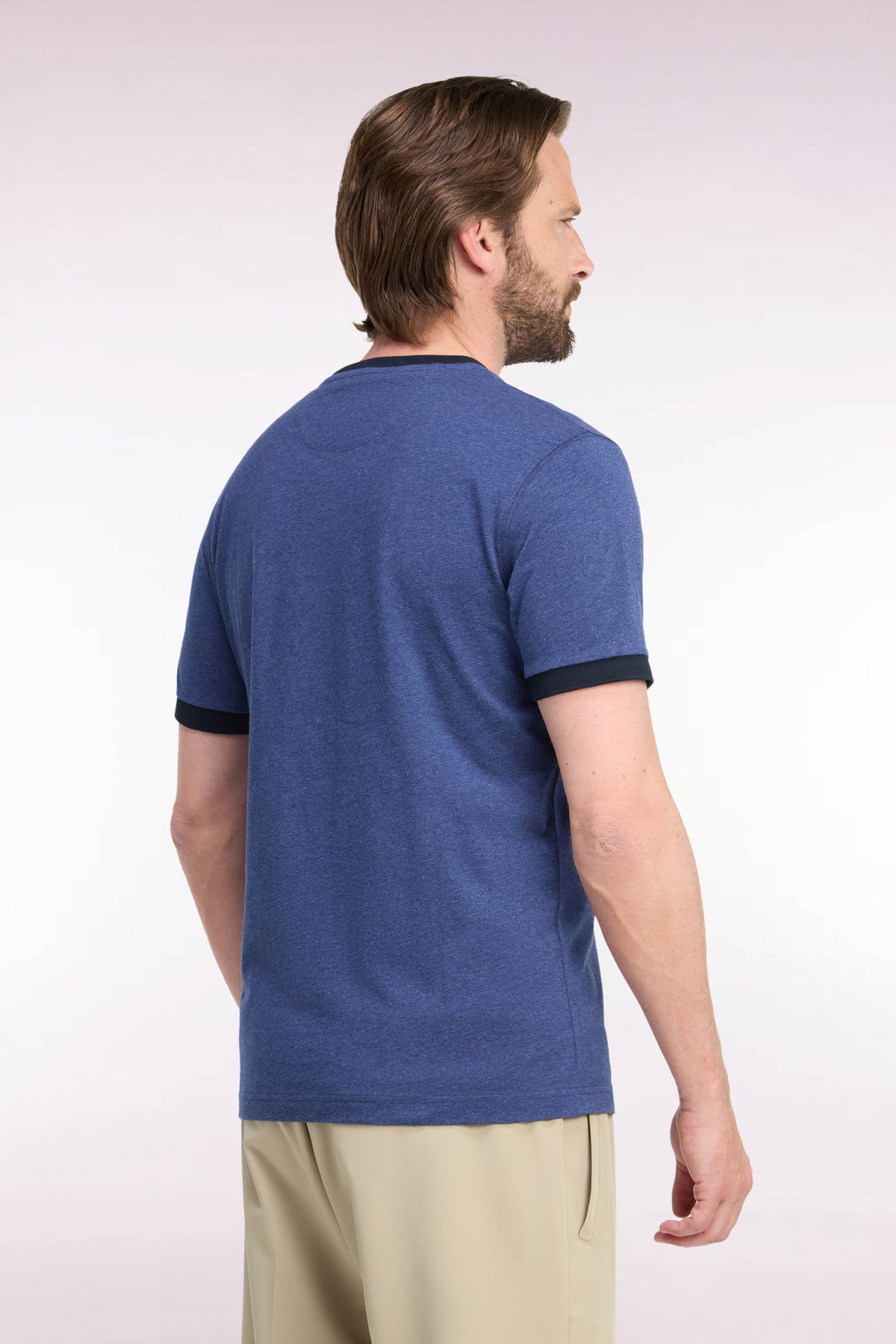 Eden Park Ss T-Shirt Rackham The Pink - Dark Blue Marl