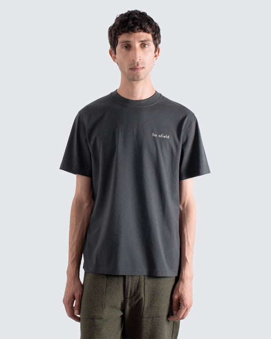 Far Afield Abstract Flower Print T-Shirt Grey