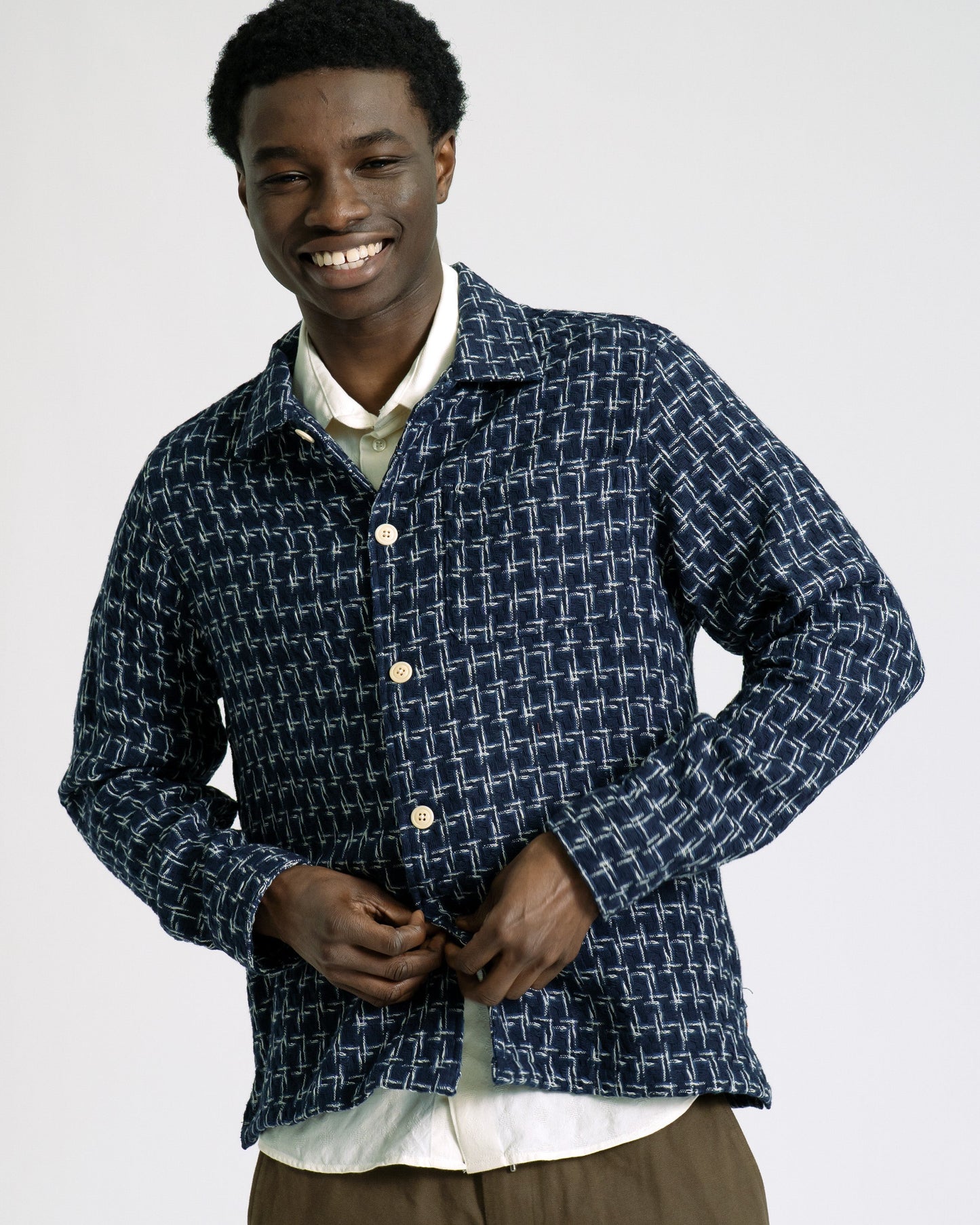 Far Afield Busy Shirt Dobby Architect Blue